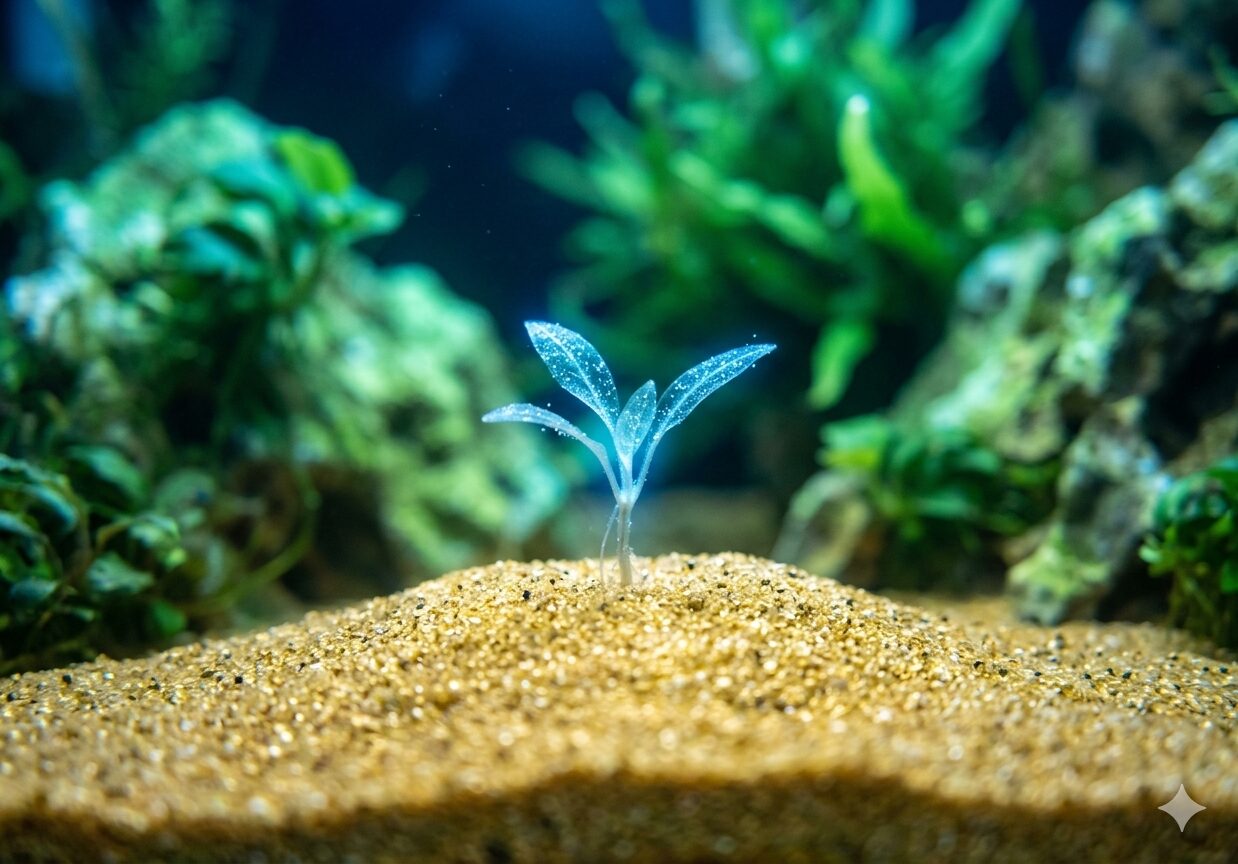 黄金の砂漠に出現した「コズミック・シード」の芽吹き